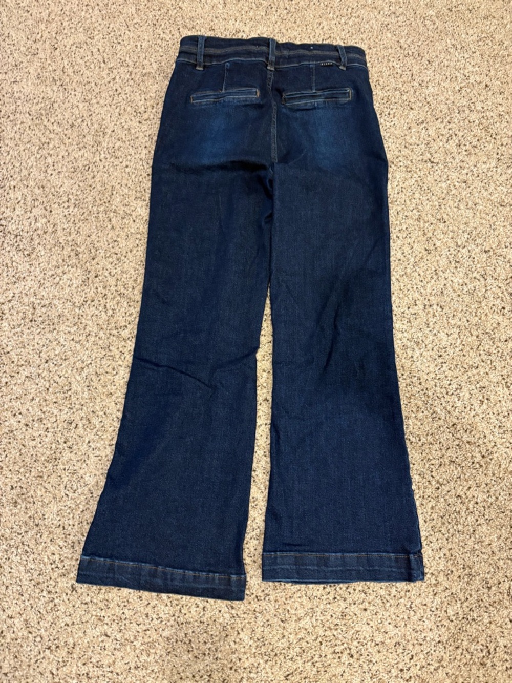 High-Rise Dark Blue Wide-Leg Jeans